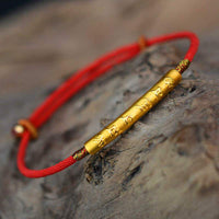 KarmaRipple's Tibetan Buddhist Handmade Mani Mantra Fortunate Red String Bracelet