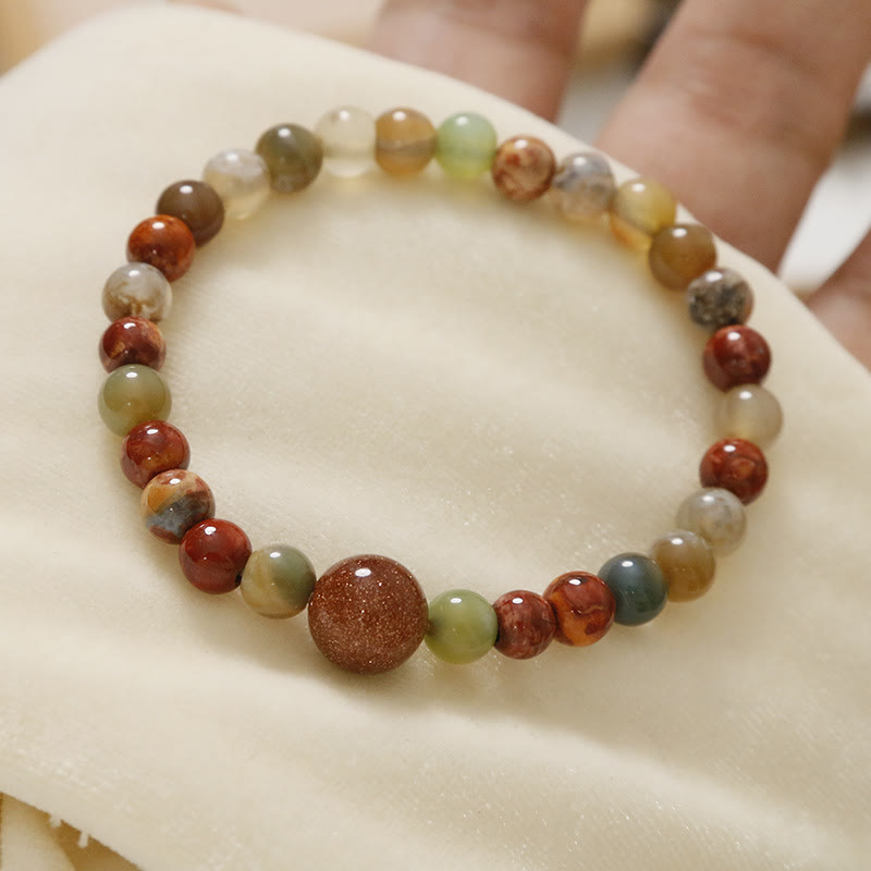 KarmaRipple's Authentic Stone Sea Sediment Jasper Agate Protection Bracelet p9