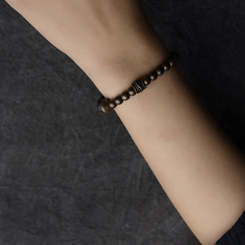 KarmaRipple's Lava Rock Stone Bronze Balance Cuff Bracelet Bangle p7