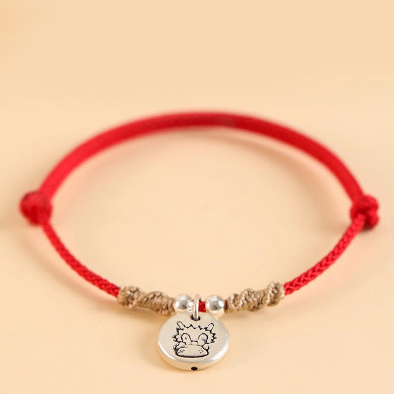 KarmaRipple's Handmade 999 Sterling Silver Year of the Dragon Cute Chinese Zodiac Fortune Woven Bracelet ( p27