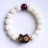 Small Leaf Red Sandalwood Lucky Cat&Bodhi Seed(Wrist Circumference 14-16cm)