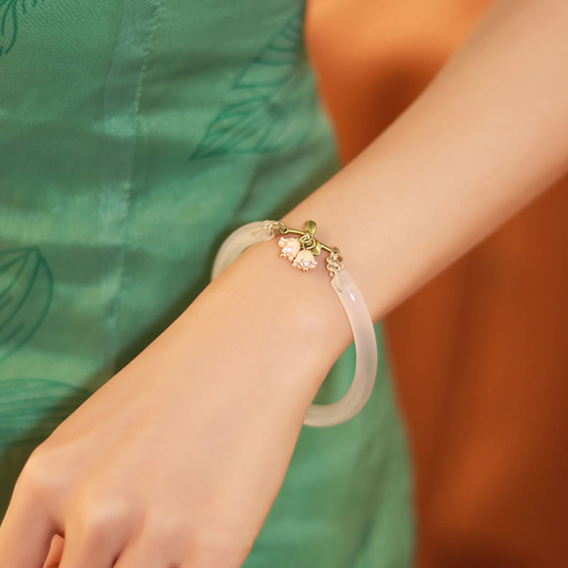 KarmaRipple's Lily of the Valley Flower Happiness Strength Bracelet Bangle p6