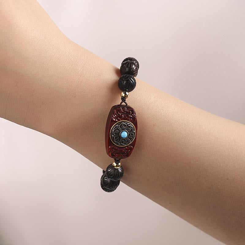 KarmaRipple's Green Sandalwood Ebony Wood Sandalwood Om Mani Padme Hum Soothing Bracelet p17