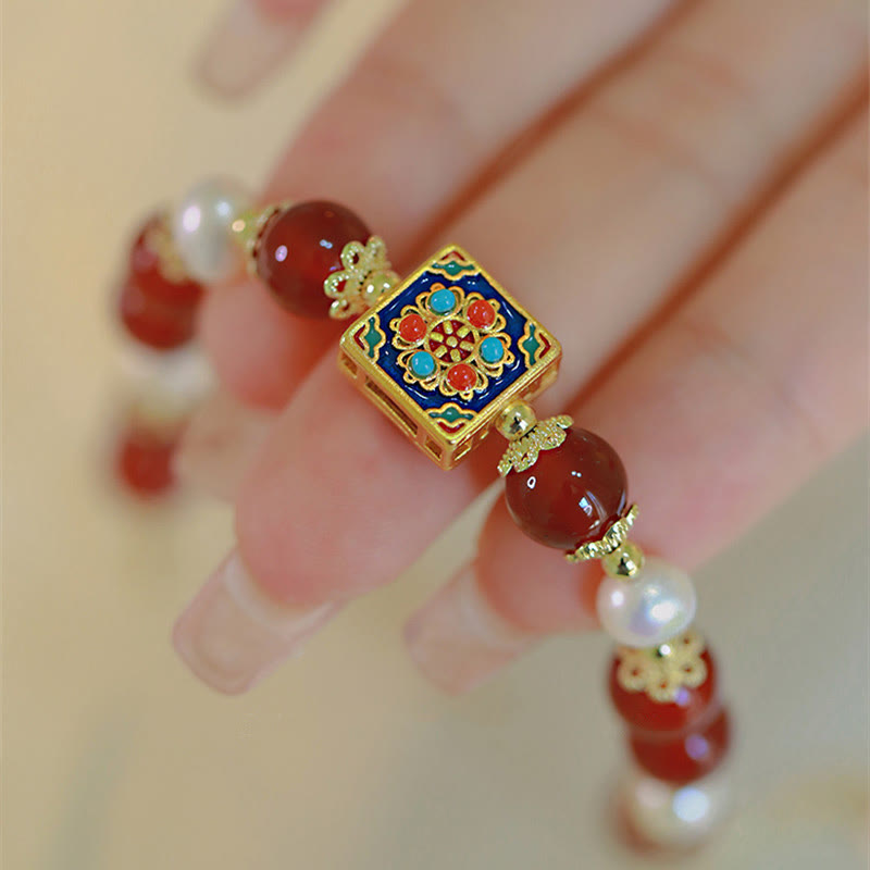 KarmaRipple's Red Agate Pearl Confidence Self-acceptance Bracelet p3