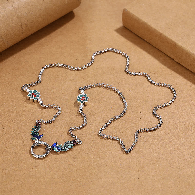 KarmaRipple's Phoenix Lotus Flower Fortune Protection Pendant Necklace p3