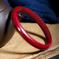 KarmaRipple's Cinnabar Heart Sutra Engraving Blessing Bangle Bracelet