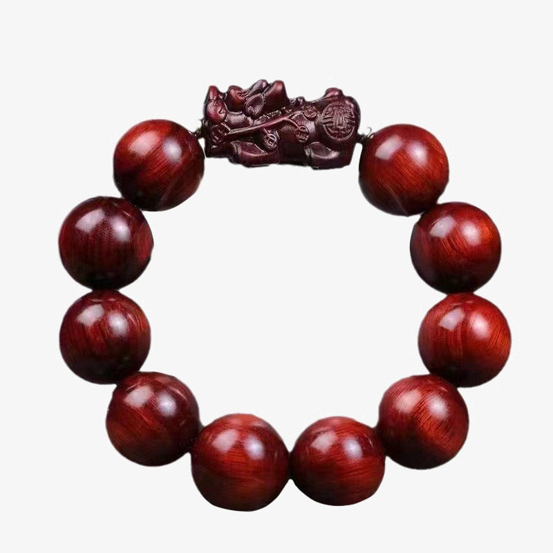 KarmaRipple's Small Leaf Red Sandalwood PiXiu Protection Bracelet p6