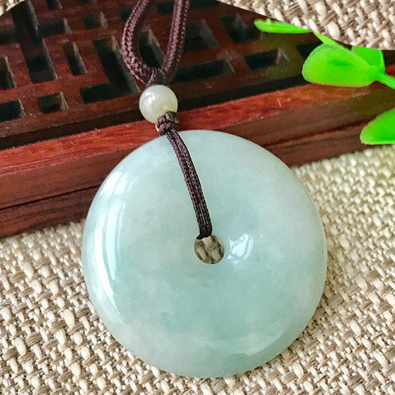 KarmaRipple's Round Jade String Fortune Pendant Necklace p4