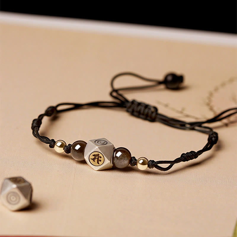 KarmaRipple's Handmade 925 Sterling Silver Chinese Zodiac Natal Buddha Cinnabar Calm Woven Bracelet p31