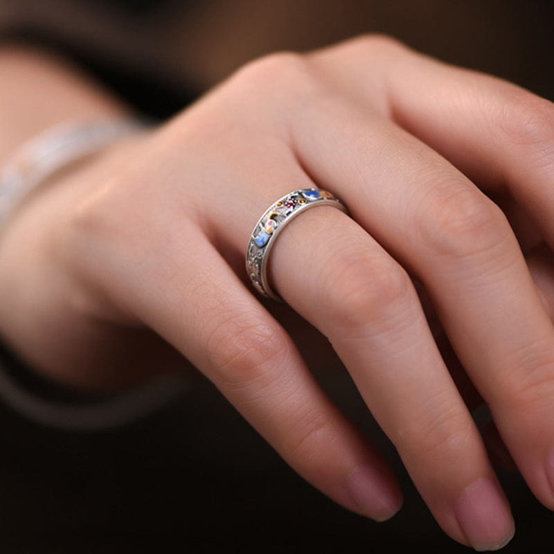 KarmaRipple's Colorful Elephant Carved Strength Adjustable Ring p10