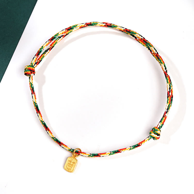 KarmaRipple's Auspicious Fu Character Peace And Joy Fortune Handmade Multicolored Child Adult Bracelet p19