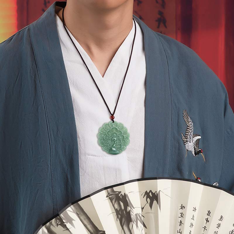 KarmaRipple's Authentic Jade Peacock Fortune Prosperity Pendant Necklace p3