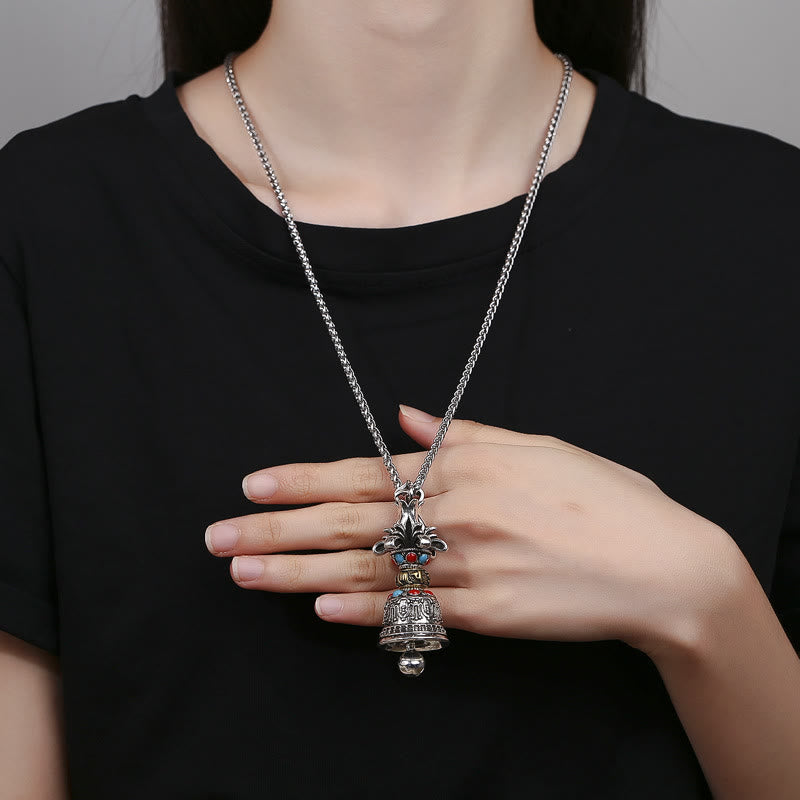 KarmaRipple's Tibetan Om Mani Padme Hum Dorje Vajra Bell Strength Pendant Necklace p5
