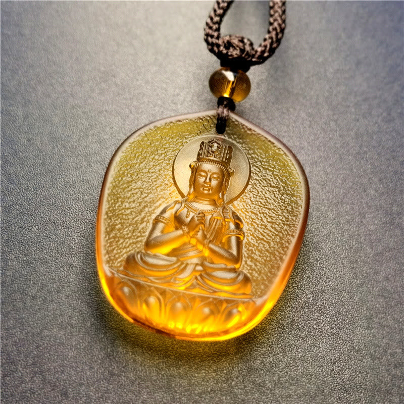 KarmaRipple's Chinese Zodiac Natal Buddha Blessing Liuli Gemstone Compassion Pendant Necklace p2
