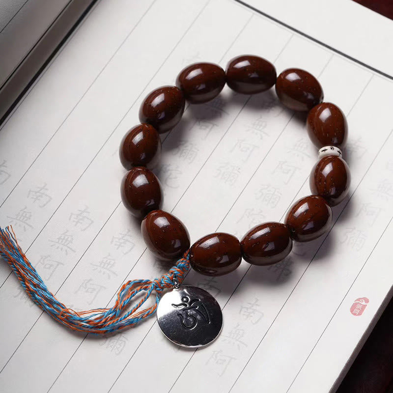 KarmaRipple's Tibetan Authentic Purple Gold Rat OM Chinese Zodiac Nine Palaces Eight Diagrams Talisman Wealth Bracelet p10