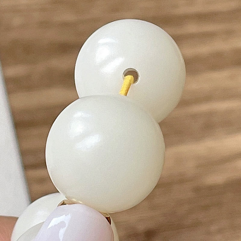 KarmaRipple's Silver Sheen Obsidian Bodhi Seed Ivory Fruit Dancing Lion Protection Bracelet p15