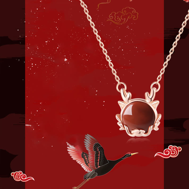 KarmaRipple's ???A Flash Sale- 925 Sterling Silver Year of the Dragon Cinnabar Red Agate Dragon Protection Bracelet Pendant Necklace Earrings Ring p12