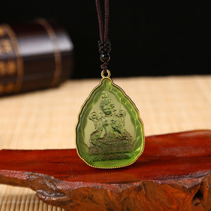 KarmaRipple's Tibetan Buddha Liuli Gemstone Serenity Pendant Necklace p15