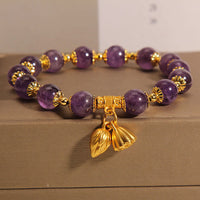 KarmaRipple's Authentic Amethyst Lotus Balancing Spiritual Bracelet