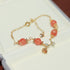 Four Red Agate Beads&Rose