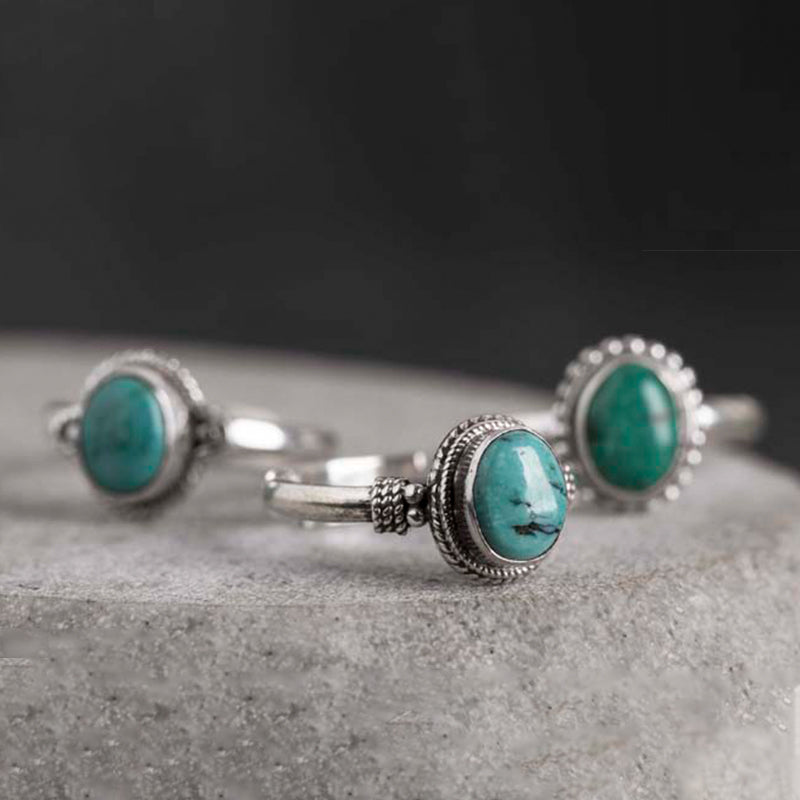 KarmaRipple's 925 Sterling Silver Turquoise Wisdom Love Ring p4