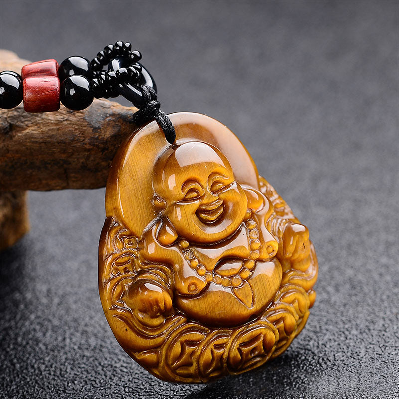 KarmaRipple's Tiger's Eye Laughing Buddha Blessing Pendant p9