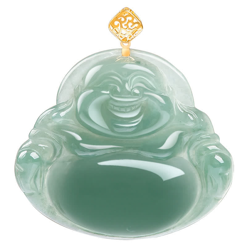 KarmaRipple's Laughing Buddha Authentic Jade Prosperity Abundance Pendant Necklace p8