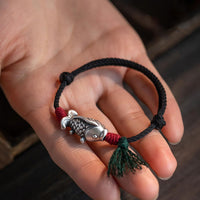 KarmaRipple's 925 Sterling Silver Fortune Koi Fish Woven Bracelet