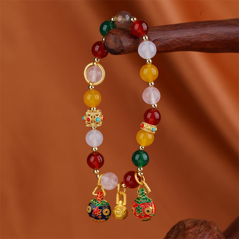 KarmaRipple's Gold Swallowing Beast Family Various Agate Gemstone Success Bracelet p13