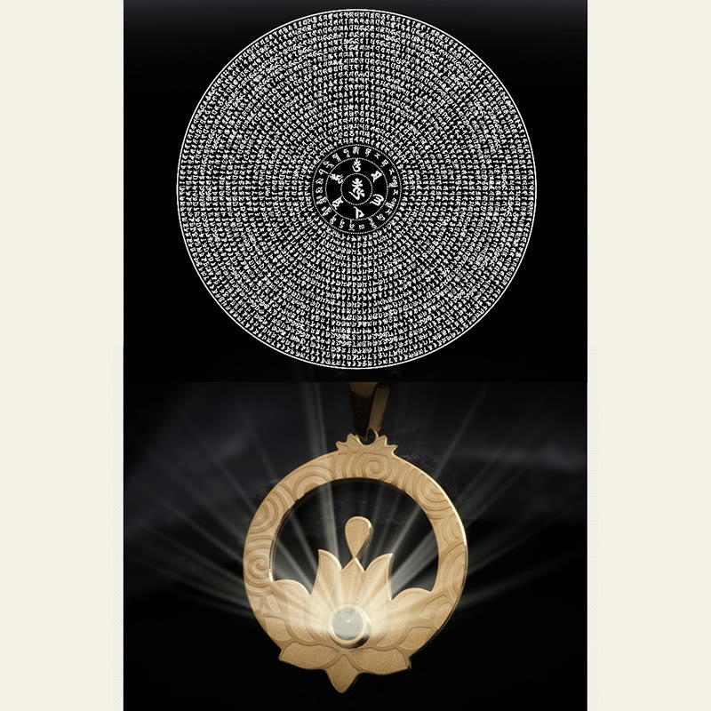 KarmaRipple's Lotus Titanium Steel Enlightenment Projection Shurangama Mantra Pendant Necklace p7