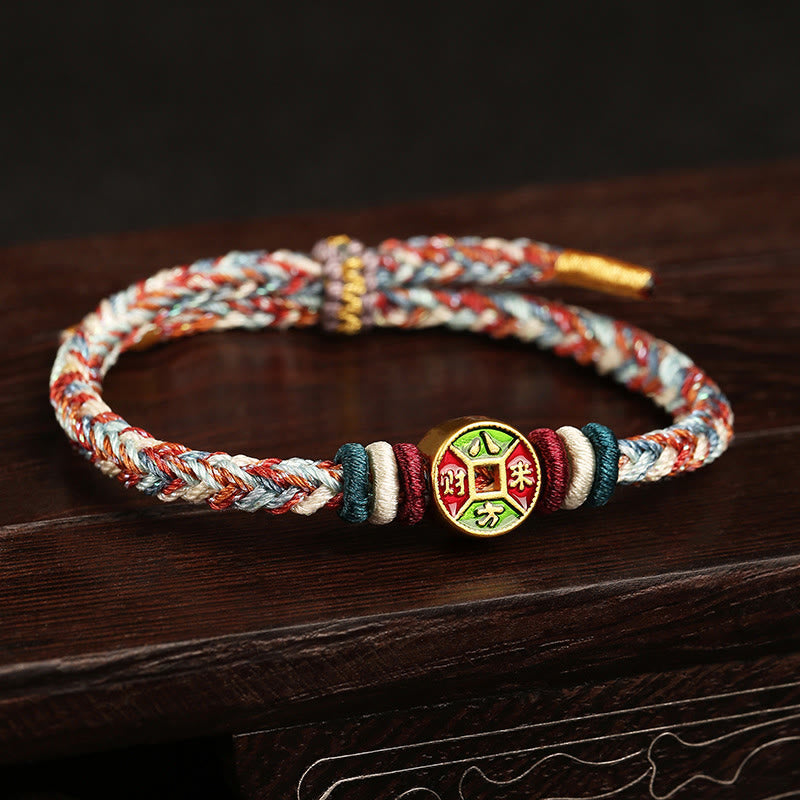 KarmaRipple's ???A Flash Sale- Colorful Rope Wealth Comes From All Directions Handmade Eight Thread Peace Weave Fortune Bracelet p1