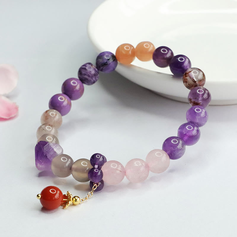 KarmaRipple's Authentic Amethyst Gemstone Inner Peace Balancing Bead Talisman Bracelet p4