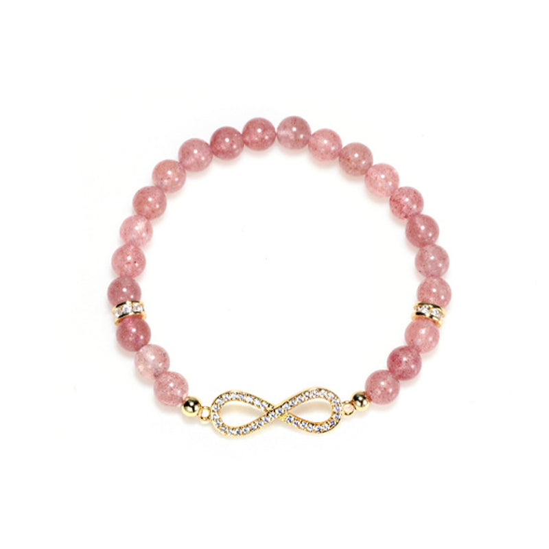 KarmaRipple's Authentic Strawberry Quartz Positivity Balancing Bracelet p5