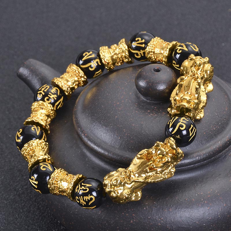 KarmaRipple's Double Pixiu Obsidian Wealth Bracelet p4
