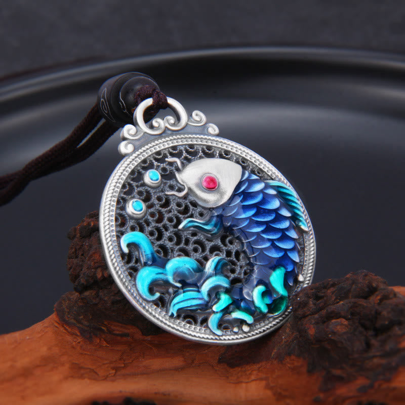 KarmaRipple's 999 Sterling Silver Fortune Koi Fish Success Prosperity Pendant Necklace p2