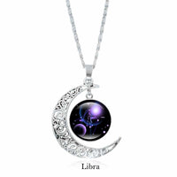 KarmaRipple's 12 Constellations of the Zodiac Moon Protection Pendant Chain Necklace