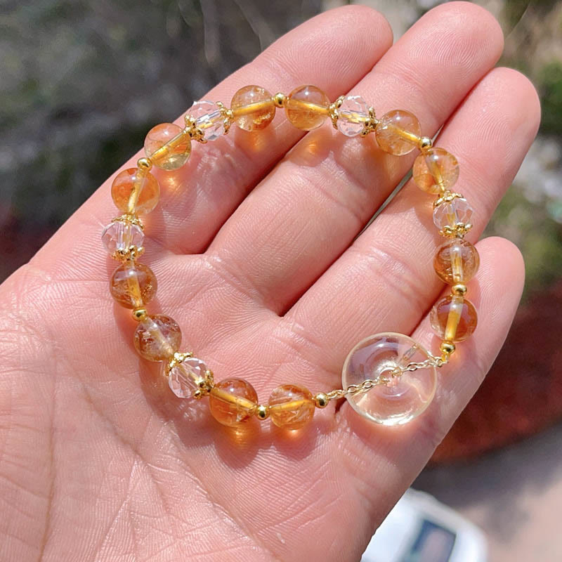 KarmaRipple's Peace Buckle Citrine Gemstone Prosperity Bracelet p4