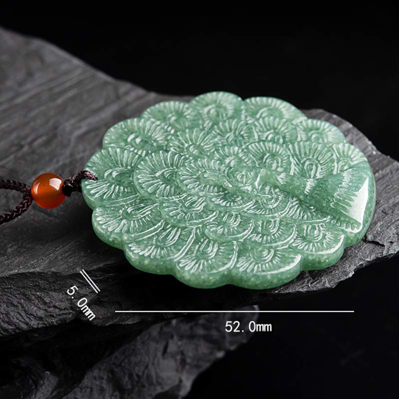 KarmaRipple's Authentic Jade Peacock Fortune Prosperity Pendant Necklace p10