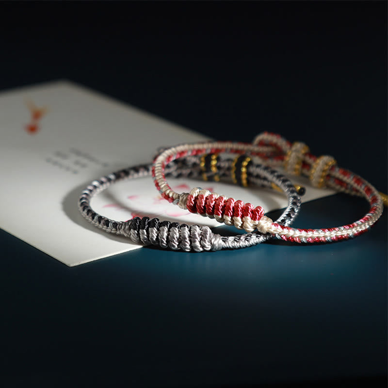 KarmaRipple's Tibetan Handmade Eight Thread Peace Weave Prayer Wheel Woven Protection Bracelet p5