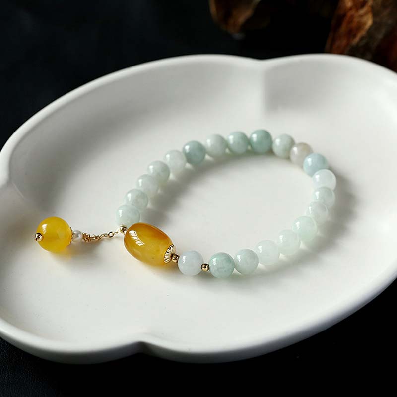 KarmaRipple's Authentic Ivory Jade Agate Protection Bracelet p7