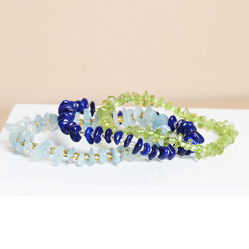 KarmaRipple's Authentic Irregular Shape Stone Gemstone Meditation Balance Bracelet p27