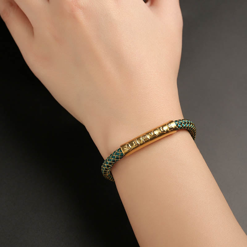 KarmaRipple's Handmade 999 Sterling Silver Om Mani Padme Hum Protection Dragon Scale Woven Magnetic Buckle Bracelet p11