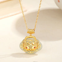 KarmaRipple's 925 Sterling Silver Authentic Hetian Jade Koi Fish Wealth Pendant Necklace