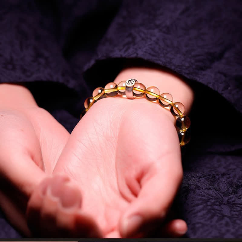 KarmaRipple's 925 Sterling Silver Chinese Zodiac Natal Buddha Citrine Protection Bracelet p5