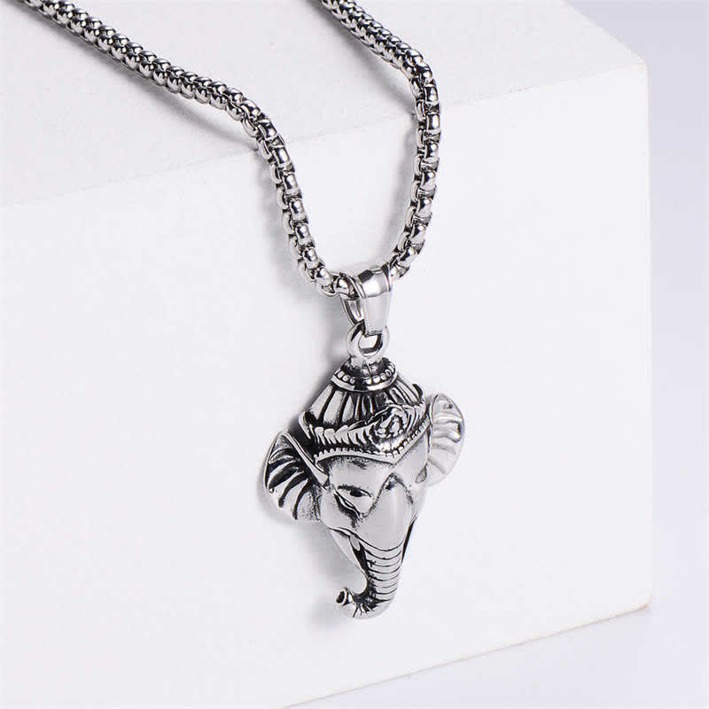 KarmaRipple's Ganesh Ganpati Elephant Titanium Steel Protection Necklace Pendant p11