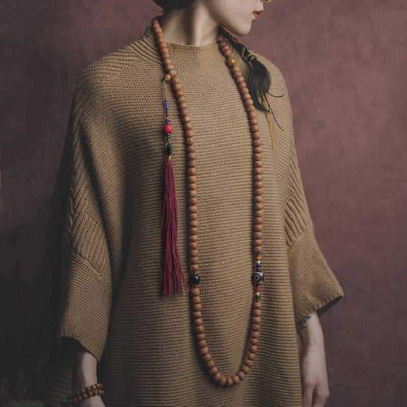 KarmaRipple's 108 Mala Beadwork Bodhi Seed Dzi Bead Peace Tassel Bracelet p4