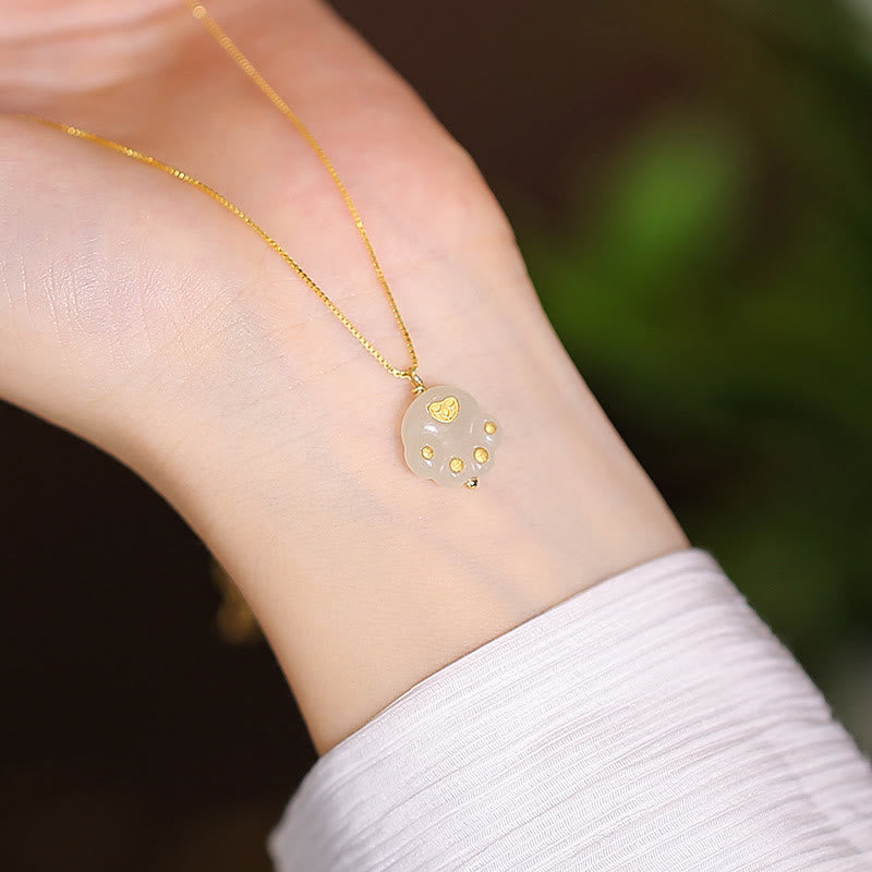 KarmaRipple's 925 Sterling Silver Authentic Hetian Jade Cyan Jade Fortune Laughing Buddha Butterfly Pendant Necklace p60