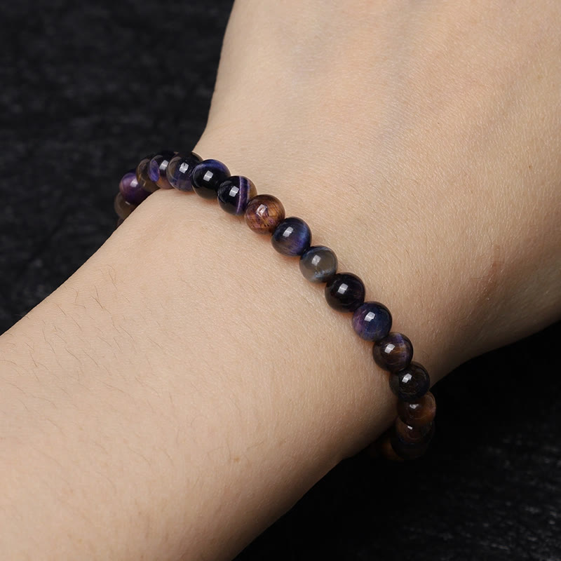 KarmaRipple's Authentic Purple Tiger Eye Protection Strength Bracelet p8