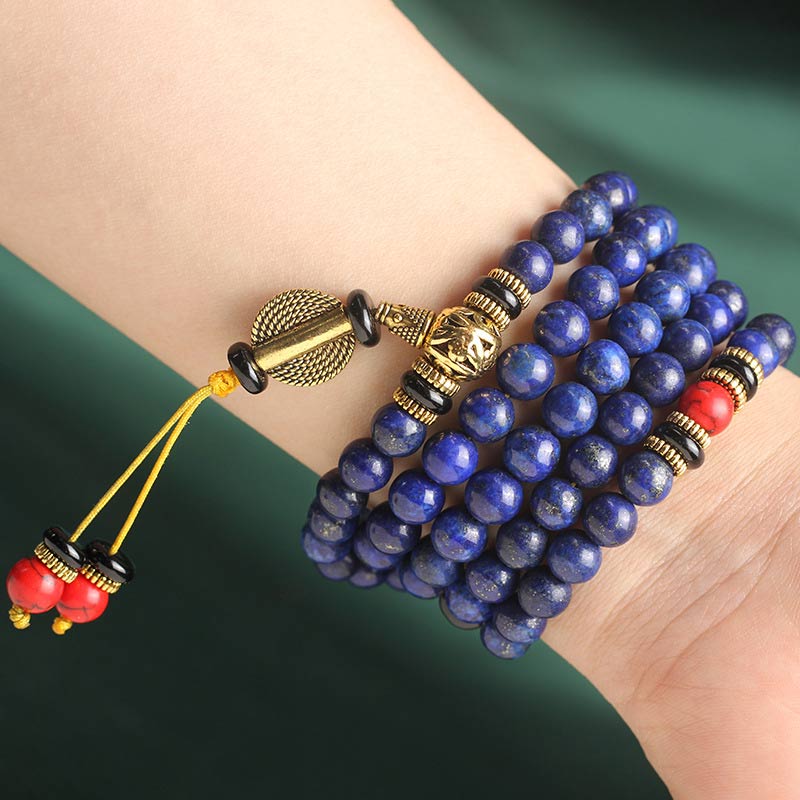 KarmaRipple's Tibetan Mala Lapis Lazuli Positive Bracelet p10