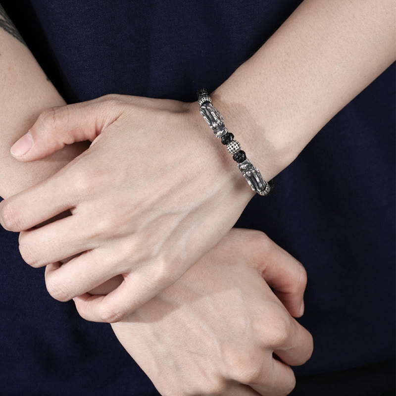 KarmaRipple's 999 Sterling Silver Double Dragon Fortune Handmade Woven Bracelet p7